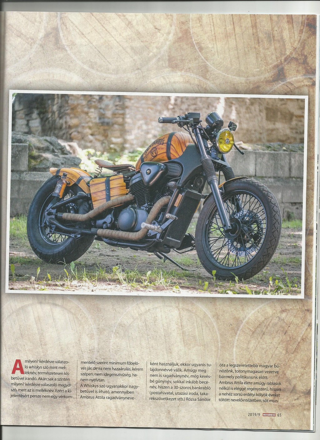 Legújabb építésünk a Whiskys Bobber a MOTORREVÜ 2019/09 számában!